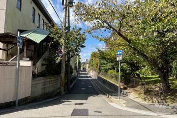 敷地南側の前面道路（東側から）
