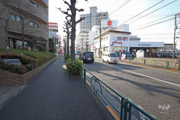 敷地北西側の前面道路（北東側から）