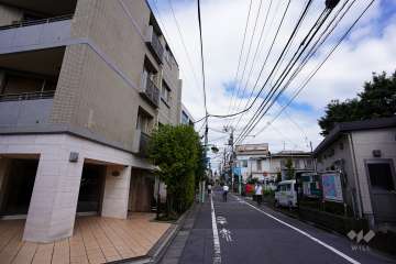 敷地南側の前面道路（西側から）
