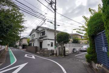 敷地東側の前面道路（北側から）