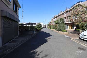 敷地の西側前面道路（南側から）