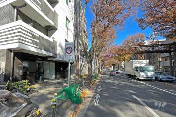 敷地の南側前面道路（西側から）