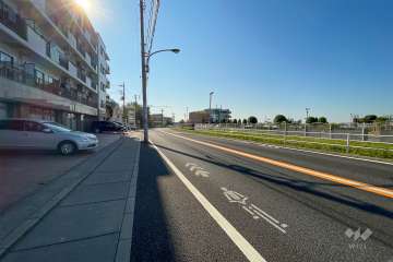 敷地西側の前面道路（北側から）