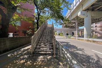 敷地西側の前面道路（北側から）