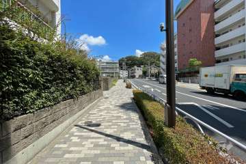 敷地南側の前面道路（西側から）