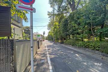 敷地東側の前面道路（北側から）