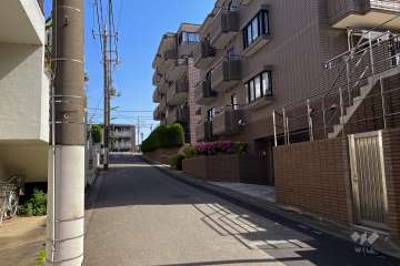 敷地西側の前面道路（南側から）