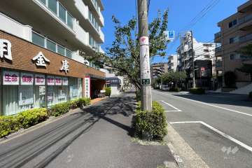 敷地南側の前面道路（西側から）