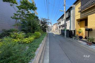 敷地の東側前面道路（南側から）