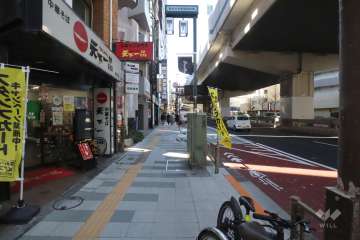 敷地北側の前面道路（玉川通り）