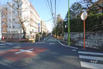 敷地北側の前面道路(西側から）