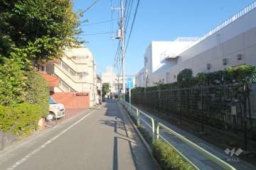 敷地南側の前面道路（西側から）