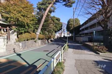 敷地南東側の前面道路　