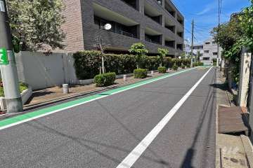 敷地の南側前面道路(南西側から)