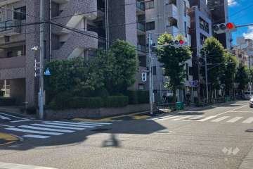 敷地北側の前面道路（北東側から）