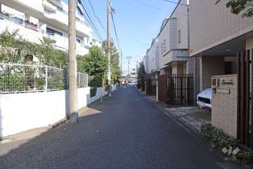 敷地南側の前面道路（西側から）
