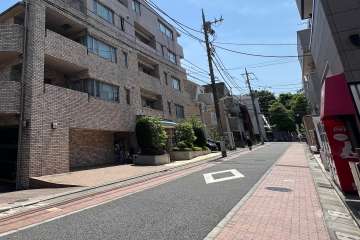 敷地西側の前面道路(北側から)