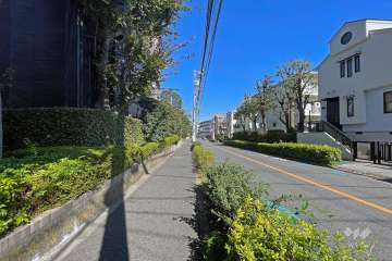 敷地東側の前面道路（南側から）