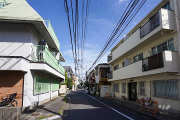 敷地北側の前面道路（西側から）