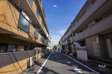 敷地南側の前面道路（西側から）