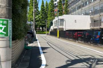 敷地の南西側道路(南東側から)