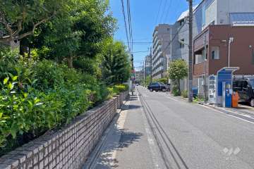 敷地北側の前面道路（東側から）