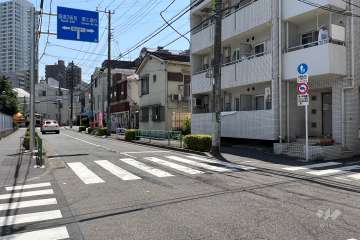 敷地東側の前面道路(北側から)