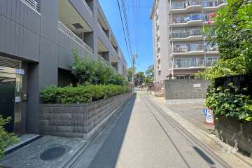 敷地北側の前面道路（東側から）