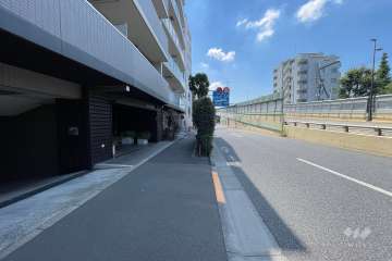 敷地西側の前面道路（北側から）