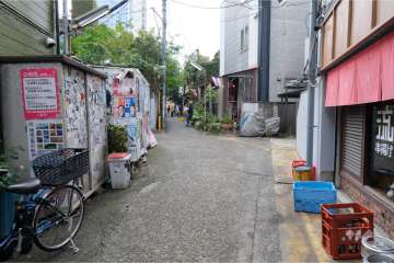 敷地南西側の前面道路（北西側から）