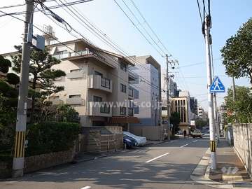 敷地北側が二車線の通りに面しています。