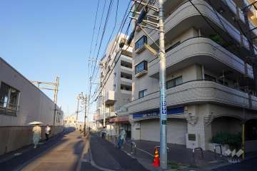敷地北側の前面道路（西側から）