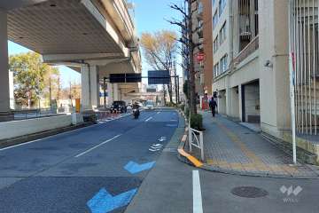 敷地北側の前面道路(西側から)
