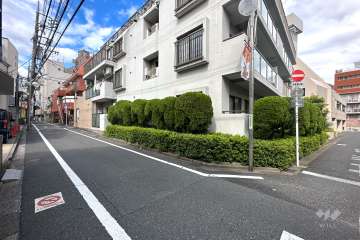 敷地西側の前面道路（南側から）