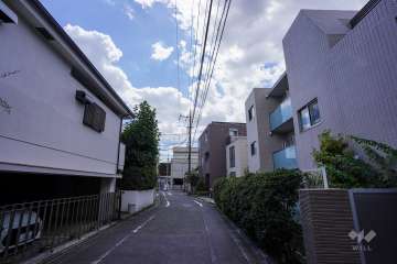 敷地東側の前面道路（北側から）
