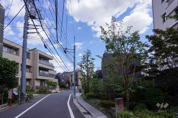 敷地北側の前面道路（西側から）