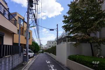 敷地北側の前面道路（西側から）