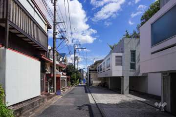 敷地北側の前面道路（西側から）