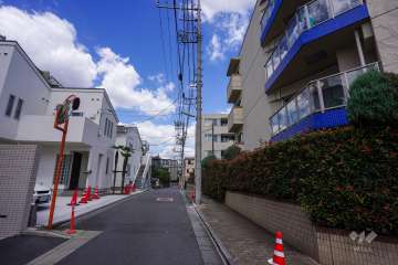 敷地西側の前面道路（南側から）