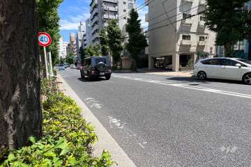 敷地北側の前面道路(北西側から)