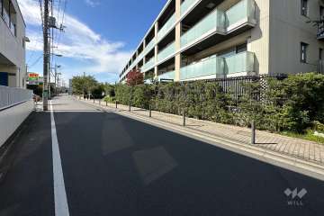 敷地南東側の前面道路（北東側から）