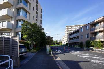 敷地東側の前面道路（南側から）