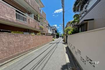 敷地西側の前面道路（北側から）