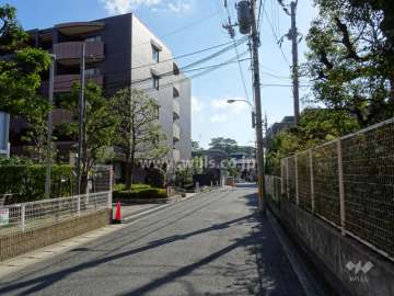 敷地の西側前面道路（北側より）