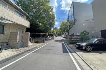 敷地南側の前面道路（西側から）