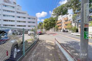 敷地西側の前面道路（北側から）