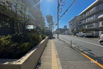 敷地南西側の前面道路（北西側から）