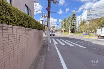 敷地東側の前面道路（南側から）