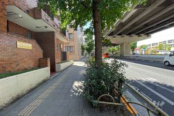 敷地北西側の前面道路（北東側から）