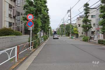 敷地東側の前面道路（南側から）